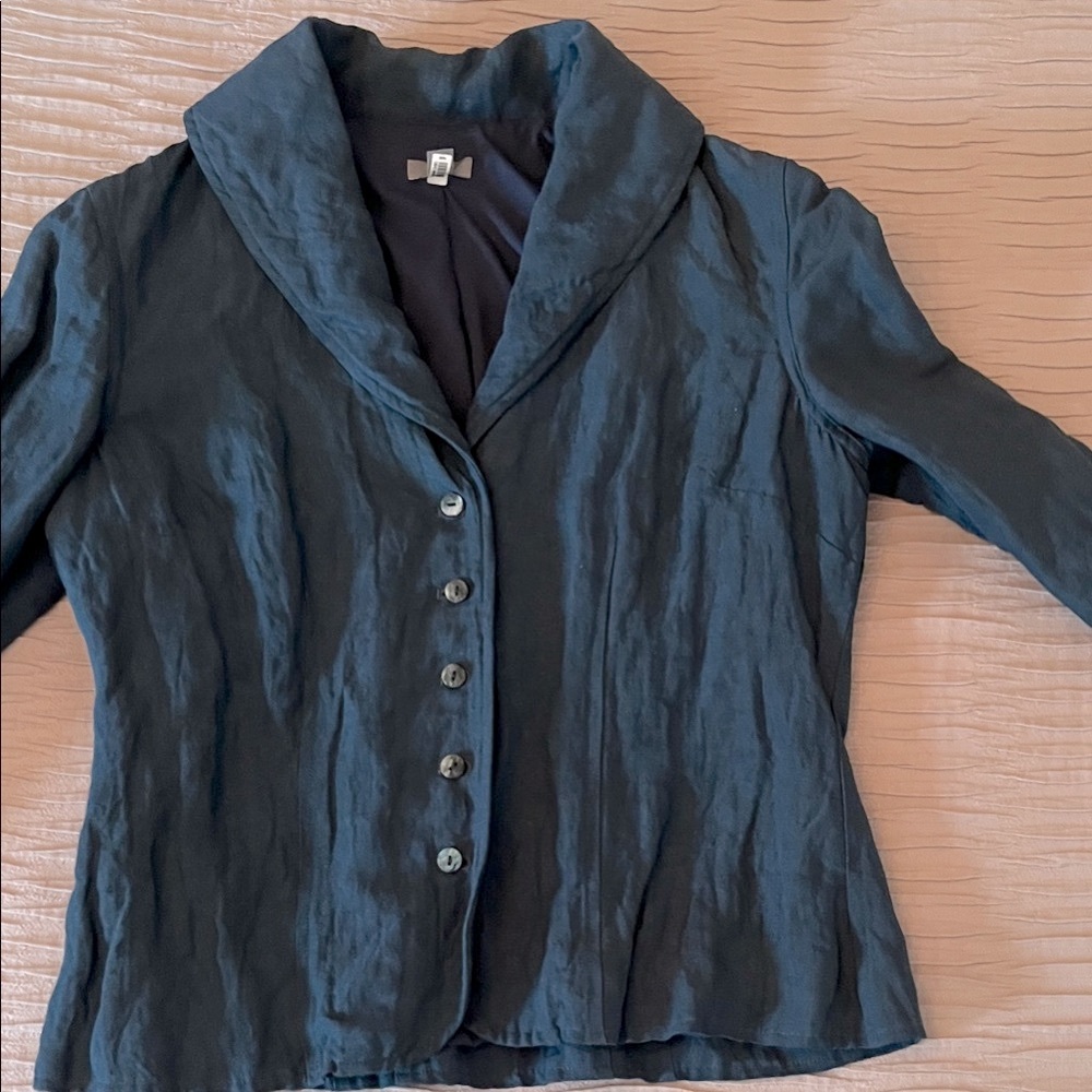 J. Jill Azure Crinkle Fabric Blazer - Like new!